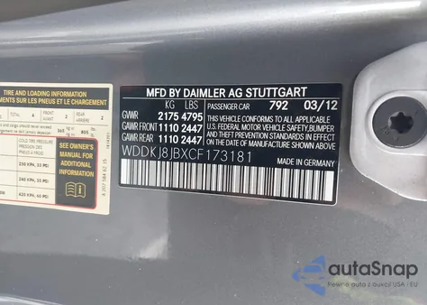 2012 Mercedes-Benz E 350 4Matic from USA, damaged, VIN WDDKJ8JBXCF173181